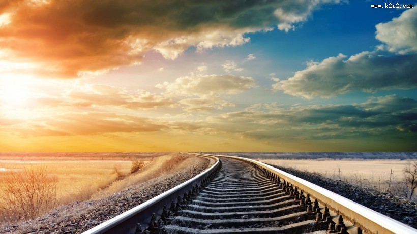 唯美铁路铁轨图片