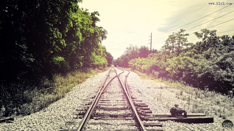 唯美铁路铁轨图片
