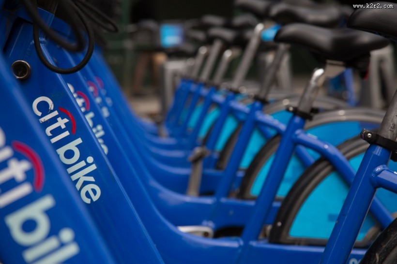 蓝色美国自行车图片