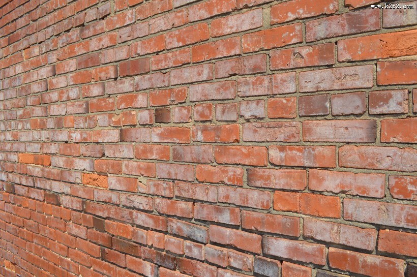 红砖堆砌成的墙图片