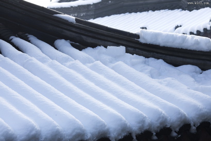 雪后古建筑图片