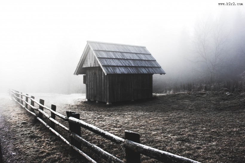 独特的木头屋图片