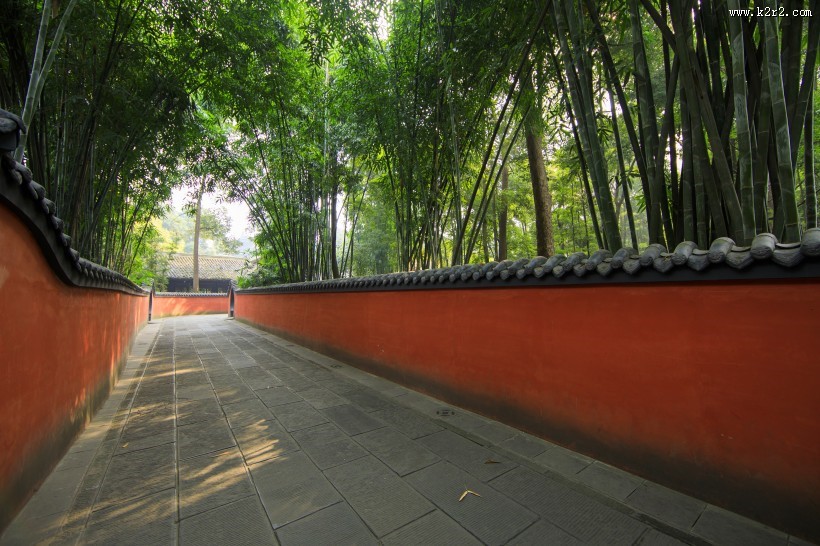 中国风红色围墙图片