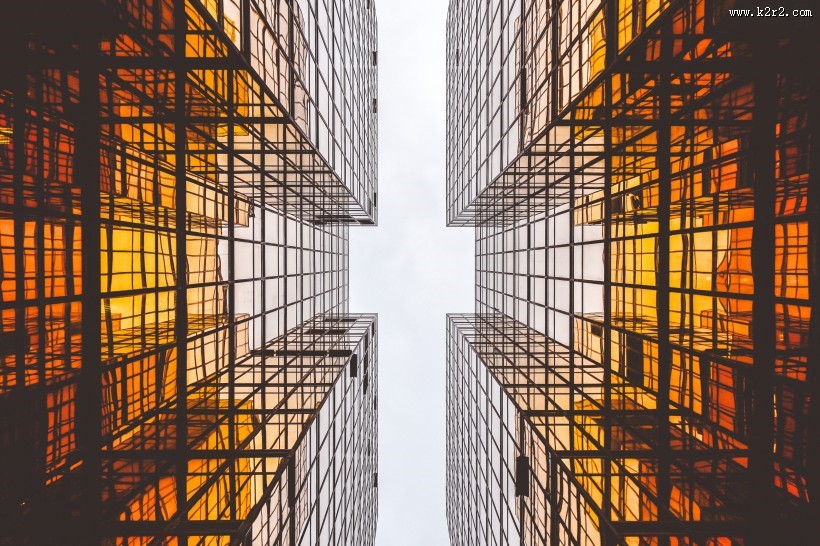 重叠几何风建筑图片