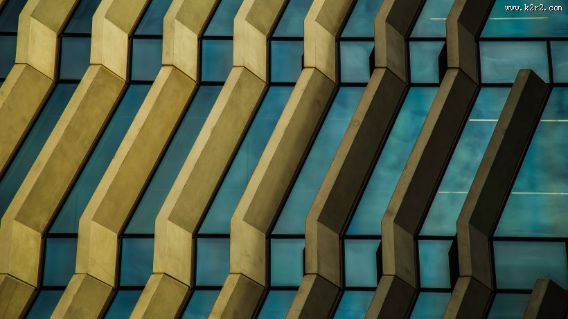 重叠几何风建筑图片