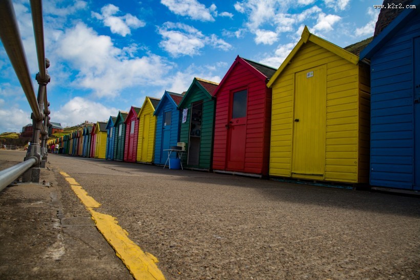 丰富多彩的沙滩小屋图片
