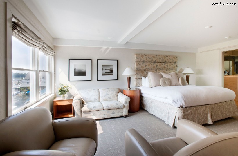 豪华卧室双人床图片