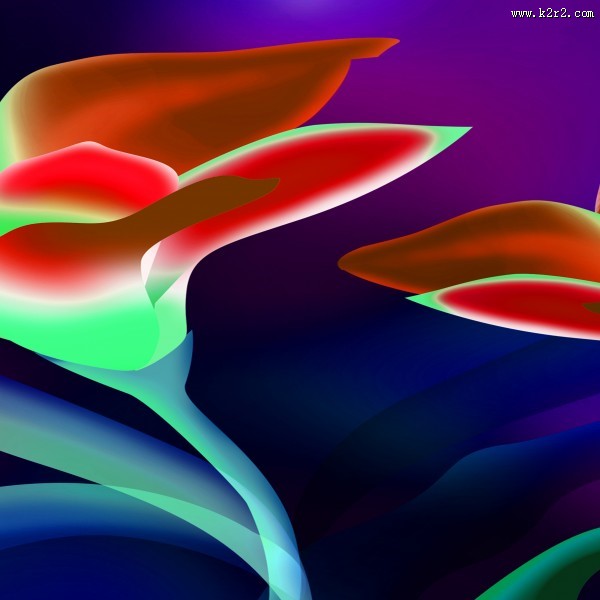 神秘紫色花朵三联画图片