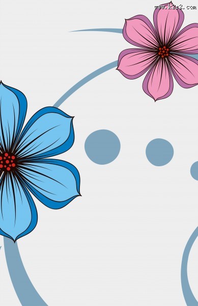 蓝色花朵三联画图片大全