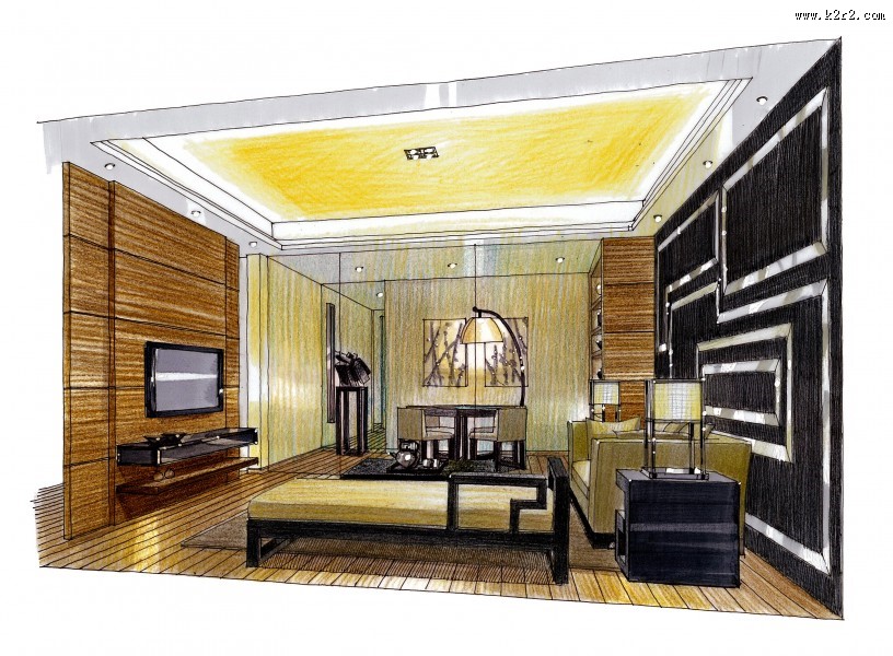 北京富力湾手绘透视图c1图片