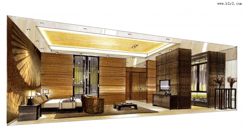 北京富力湾手绘透视图c1图片