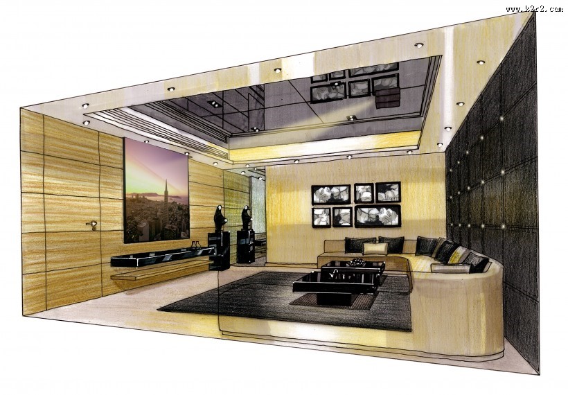 北京富力湾手绘透视图H1图片