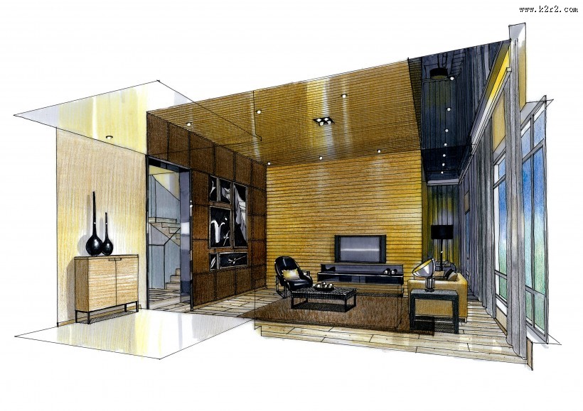 北京富力湾手绘透视图H2图片