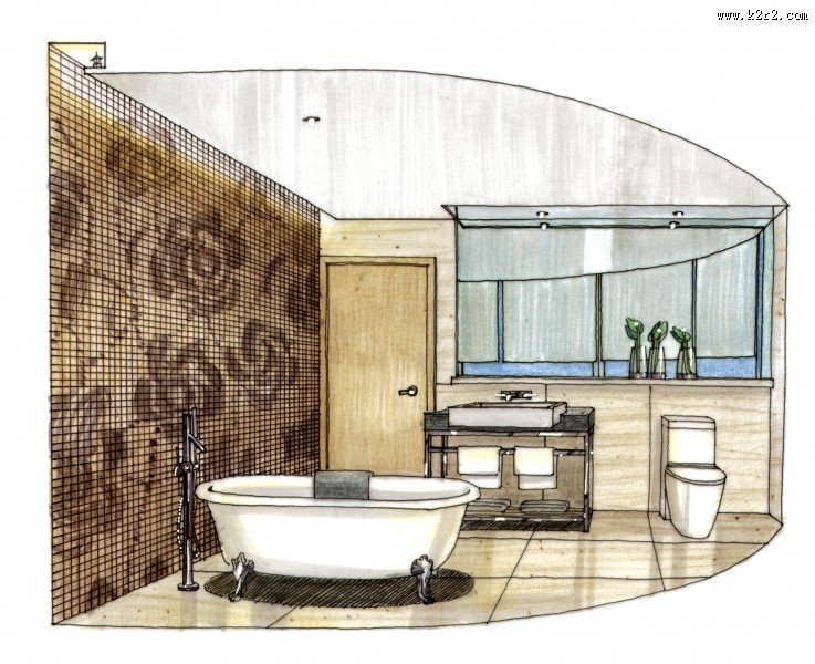 梁志天室内手绘深化透视图片