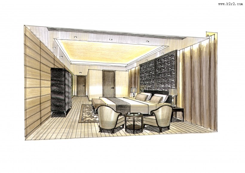 北京马甸公寓室内手绘图片