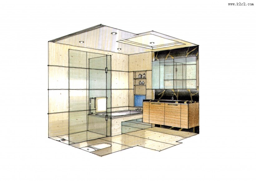 北京马甸公寓室内手绘图片