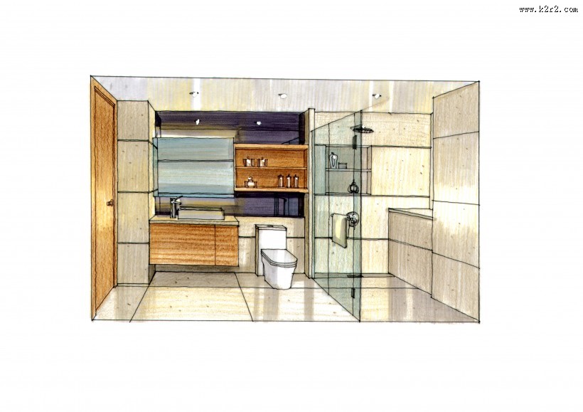 北京马甸公寓室内手绘图片