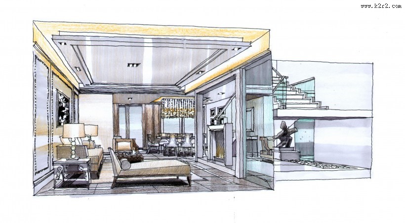 无锡太湖国际社区住宅手绘稿图片