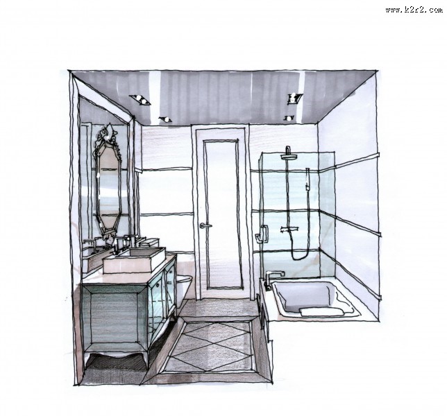 无锡太湖国际社区住宅手绘稿图片