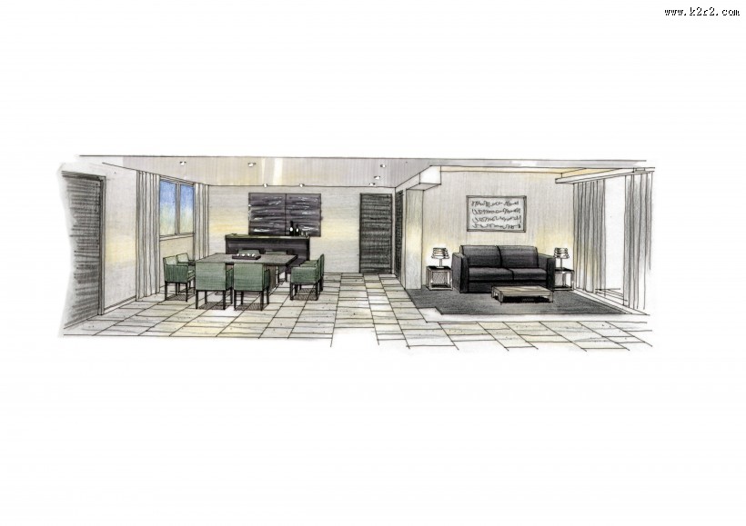 合景誉峰a8室内手绘图片