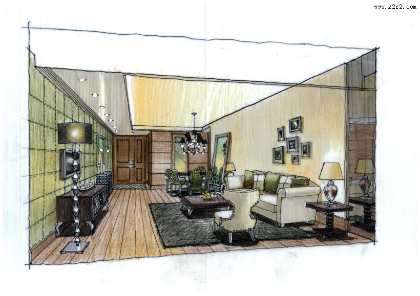 广州爱丁堡国际公寓室内手绘稿图片大全