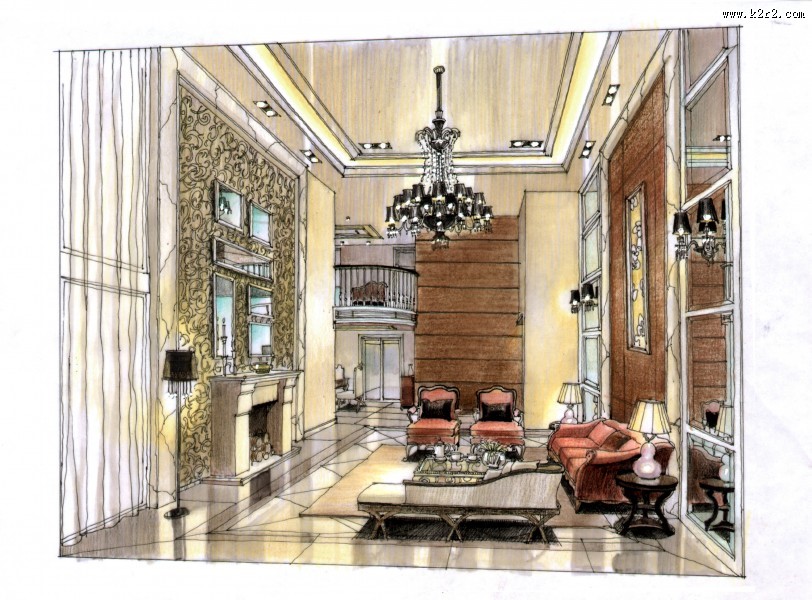 合景花都马鞍山深化手绘透视图图片