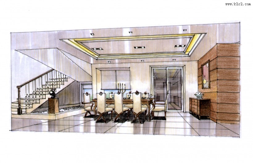 合景花都马鞍山深化手绘透视图图片