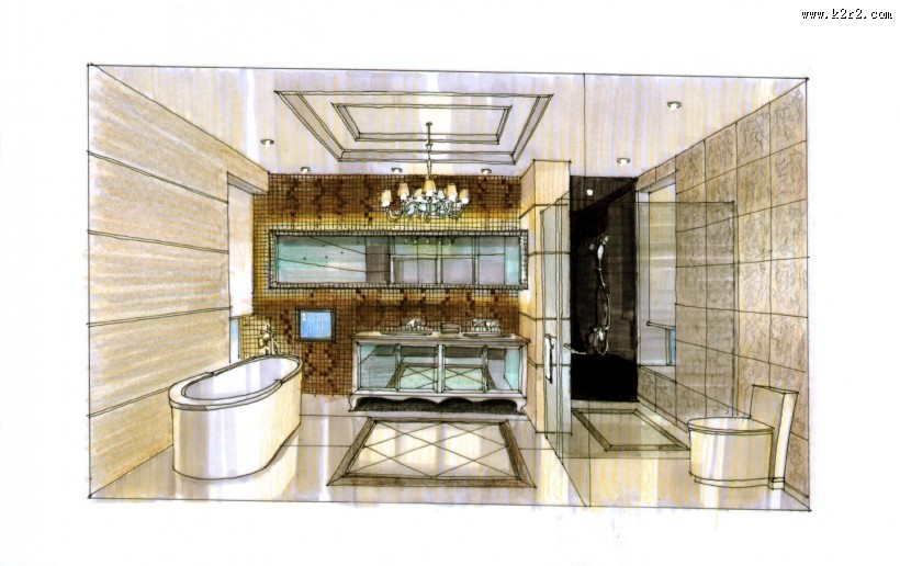 合景花都马鞍山深化手绘透视图图片