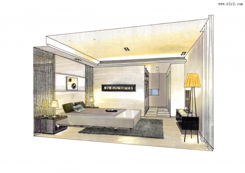 凯德置地佛山样板房b2手绘稿图片