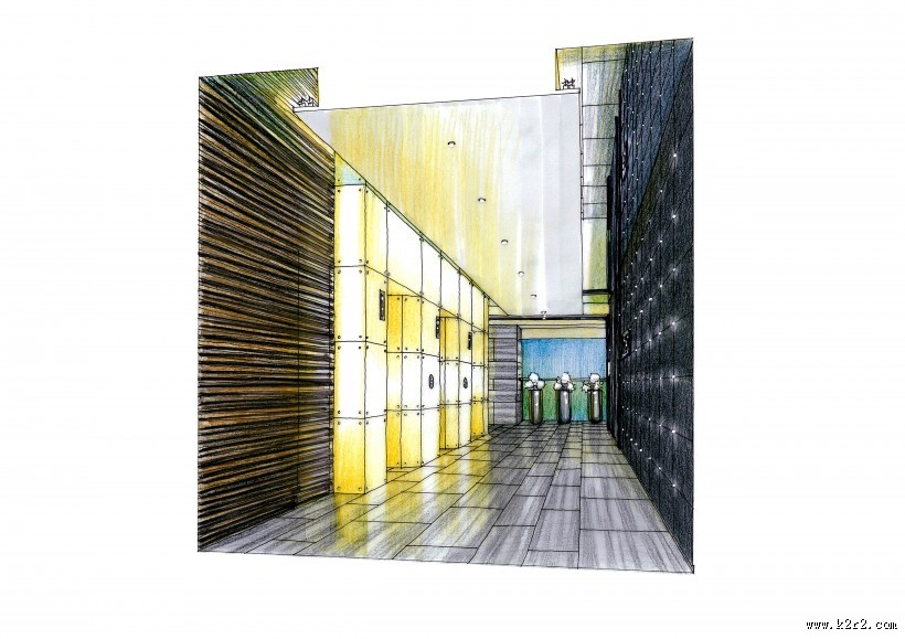 广州万科会所深化手绘透视图图片