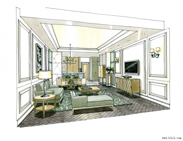 大连新世界大廈手绘设计图片大全