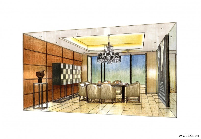 中山華發庄園二期室内手绘图片