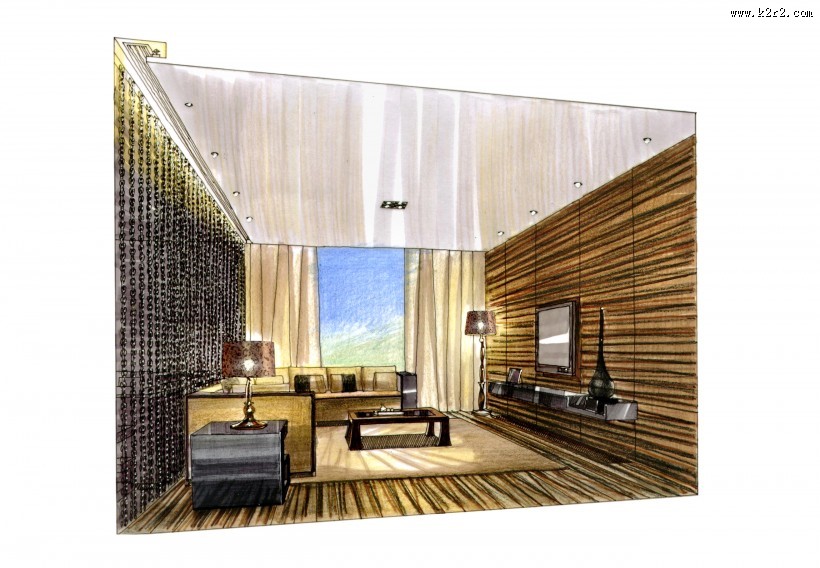 中山華發庄園二期室内手绘图片