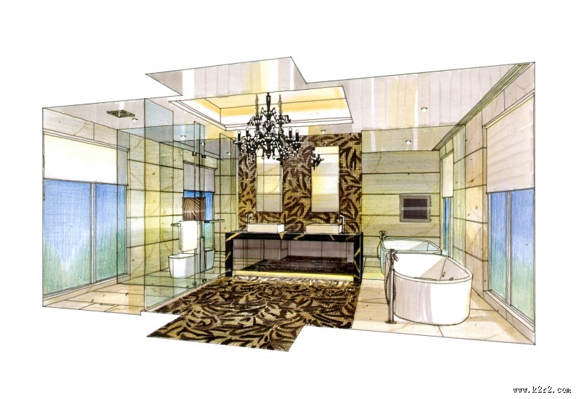 中山華發庄園二期室内手绘图片