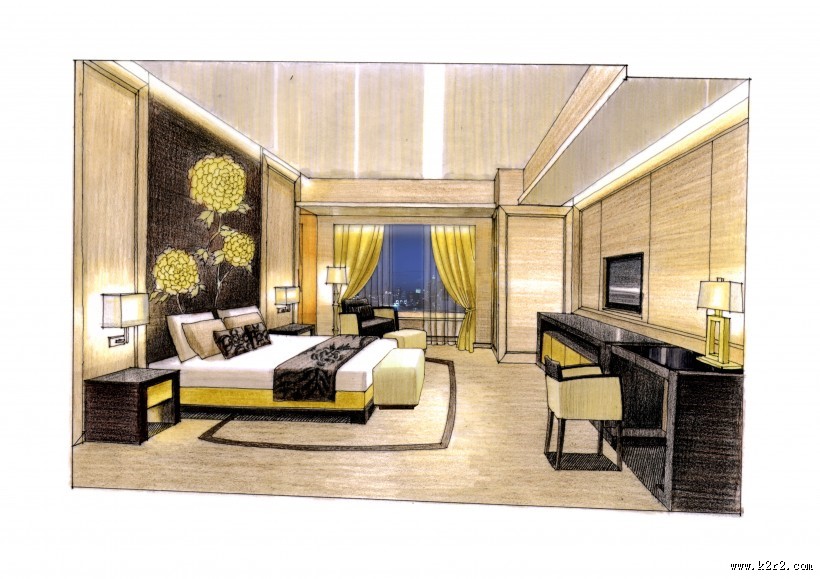 金泉标房手绘透视图图片