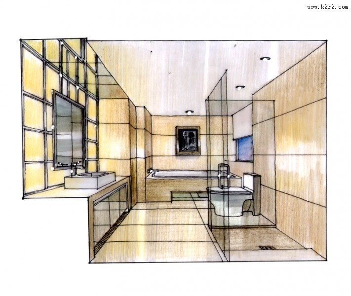 深圳中信红树湾样板房手绘稿图片
