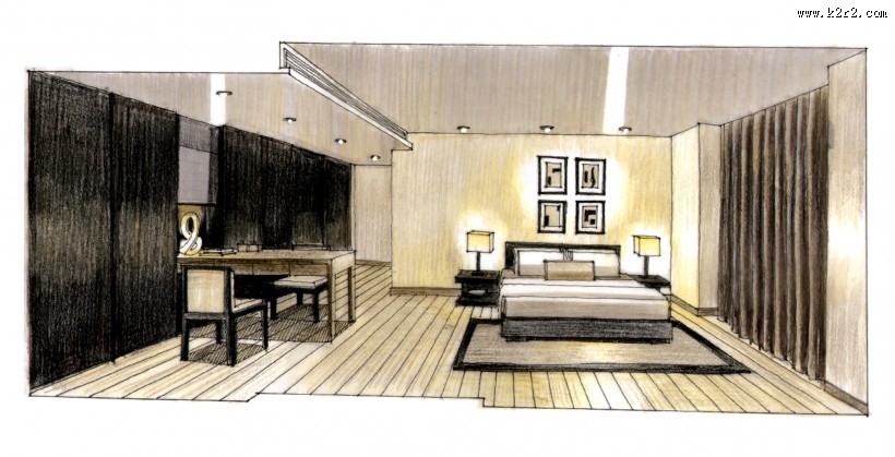 深圳中信红树湾样板房手绘稿图片