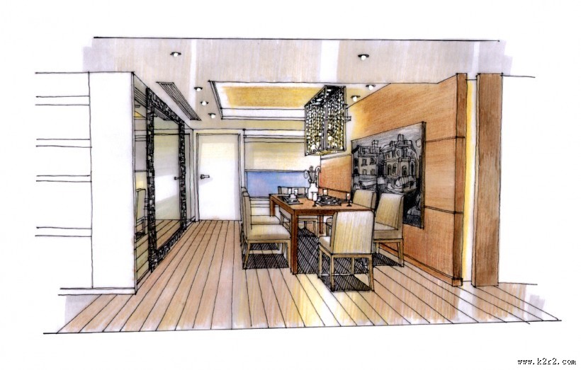 深圳中信红树湾样板房手绘稿图片