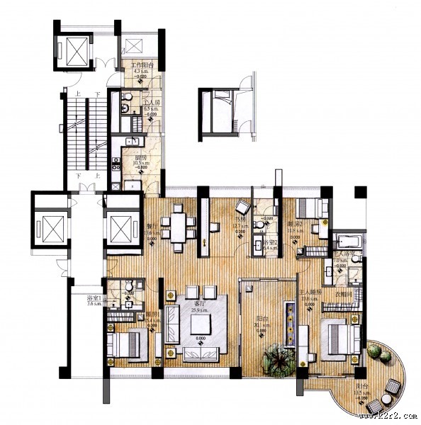 深圳中信红树湾样板房手绘稿图片