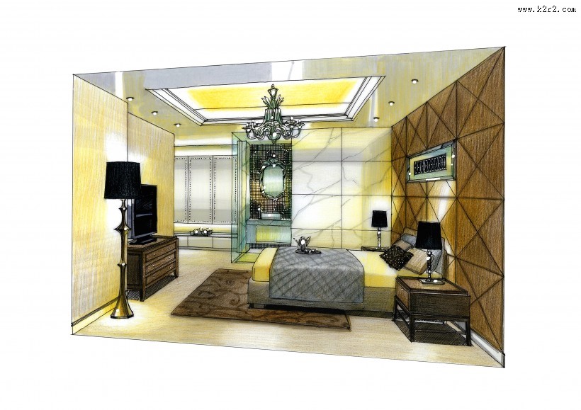 合景上城湾畔室内设计手绘图片