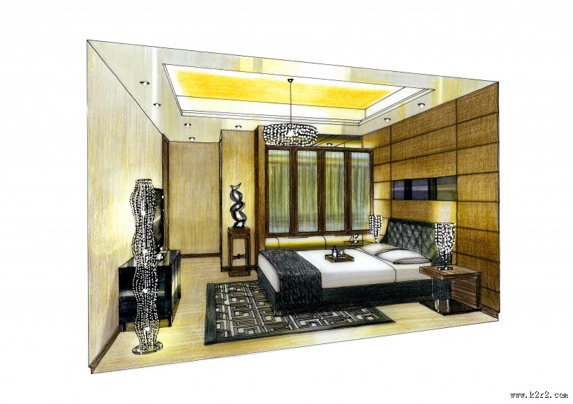 合景上城湾畔室内设计手绘图片