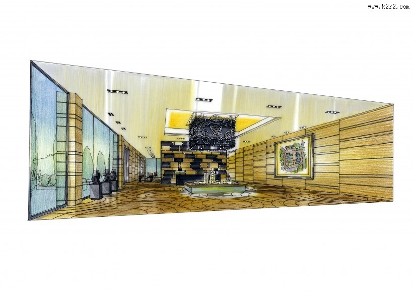 合景上城湾畔室内设计手绘图片