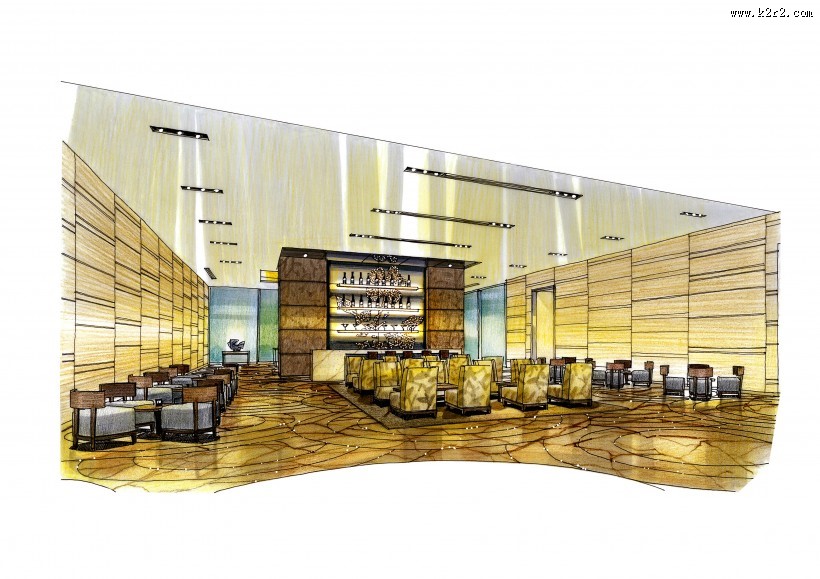 合景上城湾畔室内设计手绘图片