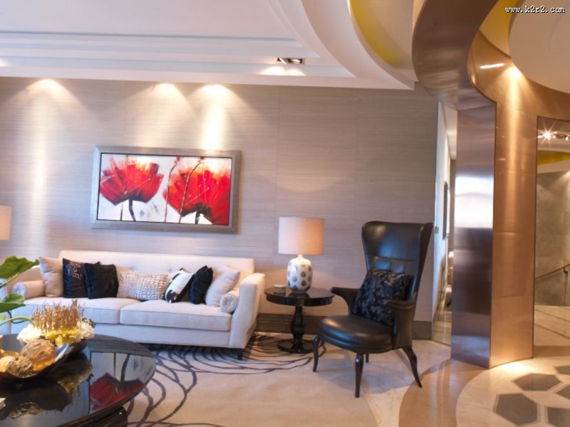 大连星海湾壹号样板房客厅图片
