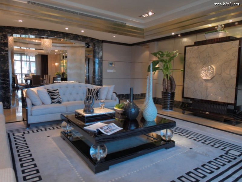 大连星海湾壹号样板房客厅图片