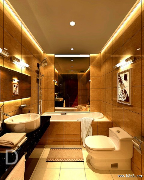 黄色系卫生间设计图片大全