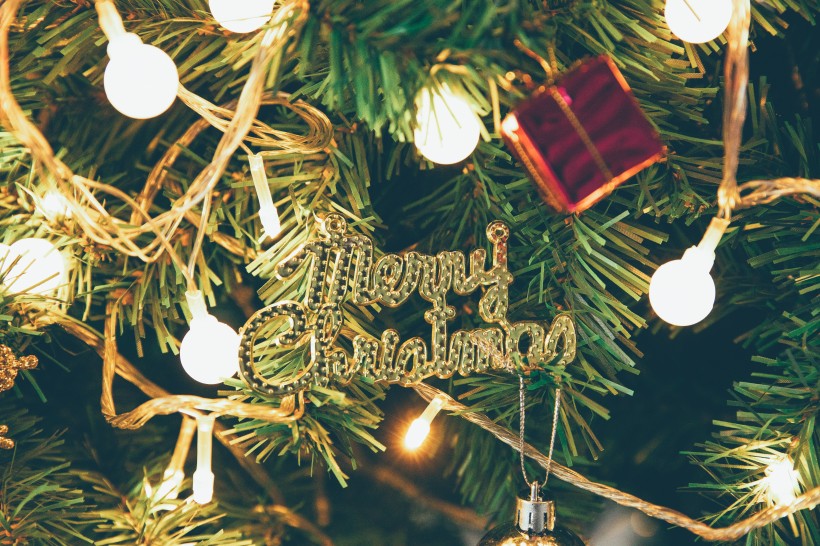 圣诞节布置的圣诞树图片