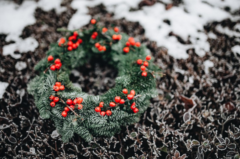 好看的圣诞花环图片