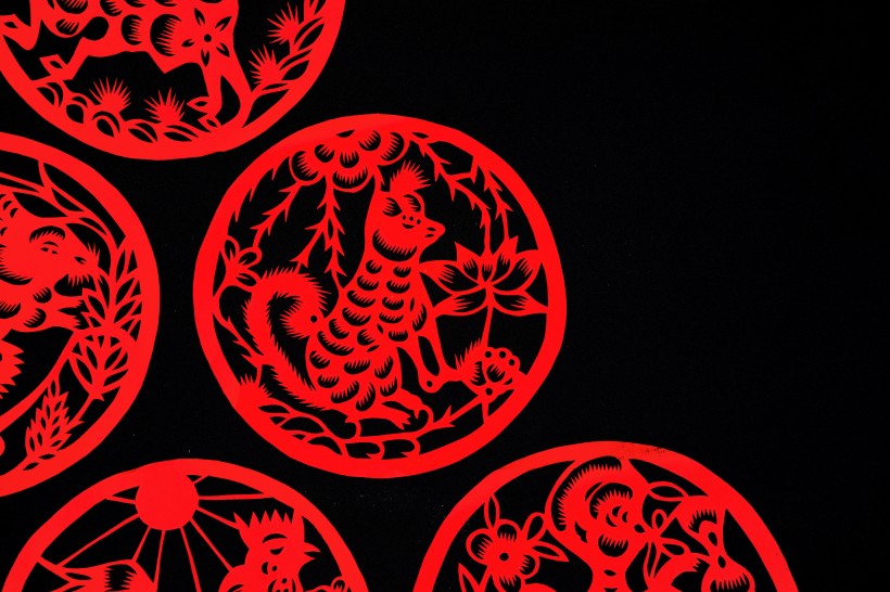 红色的春节窗花图片