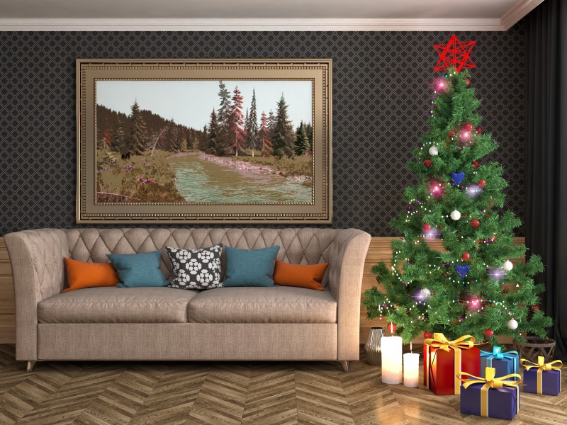 室内圣诞树图片